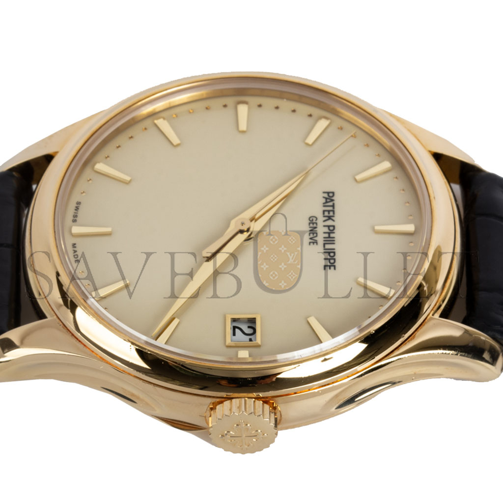 PATEK PHILIPPE CALATRAVA YELLOW GOLD LACQUERED IVORY DIAL 39MM WATCH 5227J-001